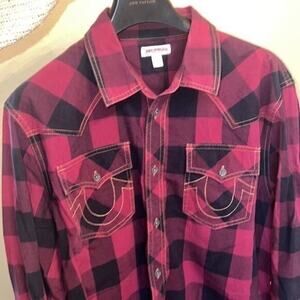 ▶️ True Religion ◀️ Plaid Button Down Shirt